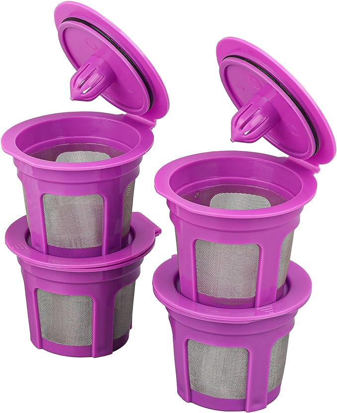 4 Pack K Cups Coffee Filters Compatible with Keurig Brewers 1.0 and 2.0Coffee Makers - Universal Kcup Filters Fit Refillable Kcup Coffee Pods