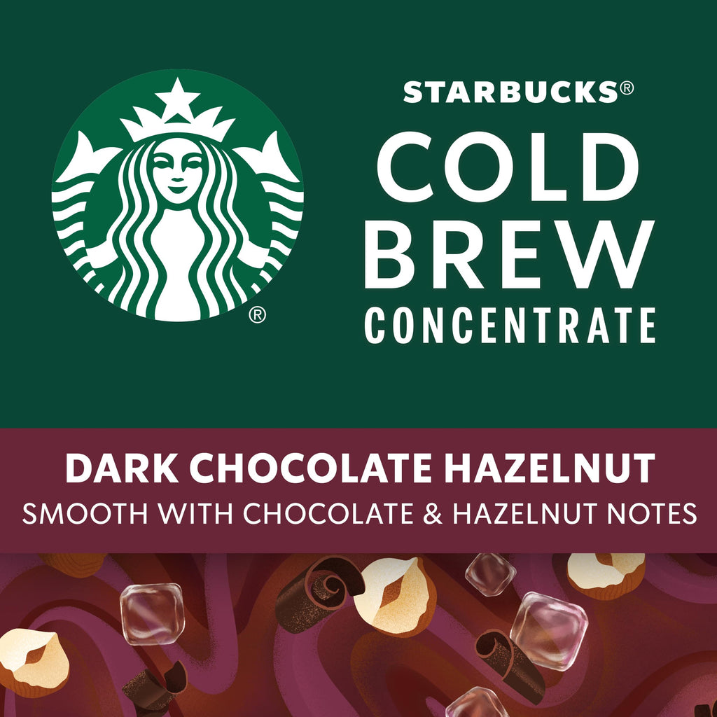 Starbucks Cold Brew Coffee Concentrate, Dark Chocolate Hazelnut Flavored Iced Coffee, 32 fl oz