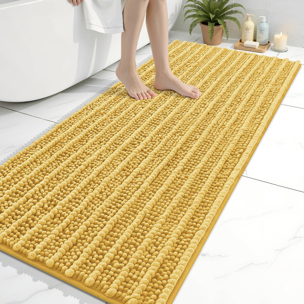 Arotive Bathroom Rugs Mat 54x24, Soft Absorbent Chenille Shaggy Bath Mat