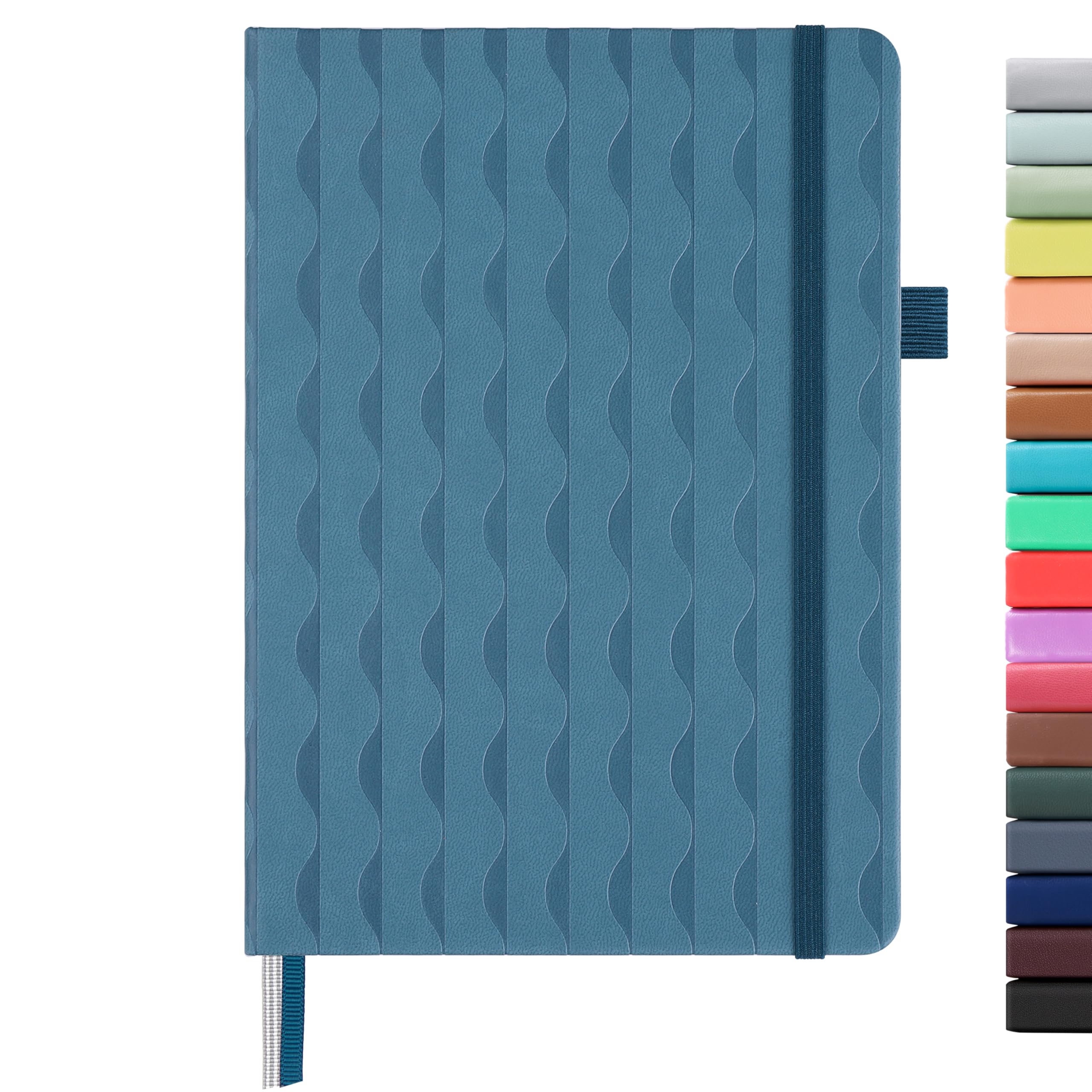 &And Per Se Lined Journal Notebook for Women&Men with Pattern, 160 Pages 100GSM Thick Paper, A5 Hardcover Journals for Writing(Blue)