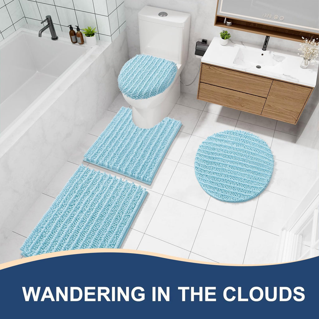 Arotive Bathroom Rugs Mat 24x16, Soft Absorbent Chenille Shaggy Bath Mat