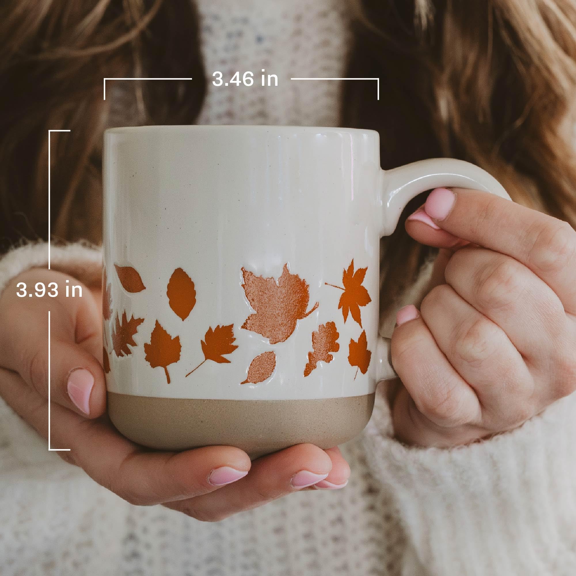 Sweet Water Decor White Ghosts Black Halloween Mugs, 14 oz - Halloween Coffee Mug Dishwasher & Microwave Safe - Fall Mug for Coffee & Hot Cocoa or Seasonal Brew - Black Stoneware Ghost Mugs