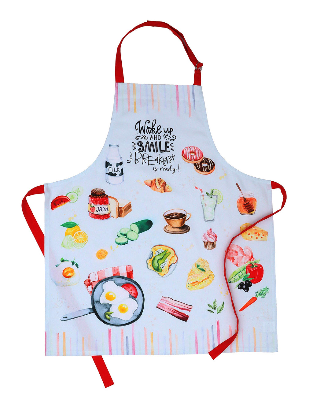 AMOUR INFINI Aprons for Women Cotton Washable Breakfast Apron 27.5 x 33 Inches Adjustable Strap & Waist Ties for Baking Cooking Gardening Spring Apron