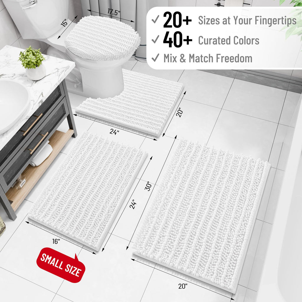 Arotive Bathroom Rugs Mat 40x24, Soft Absorbent Chenille Shaggy Bath Mat