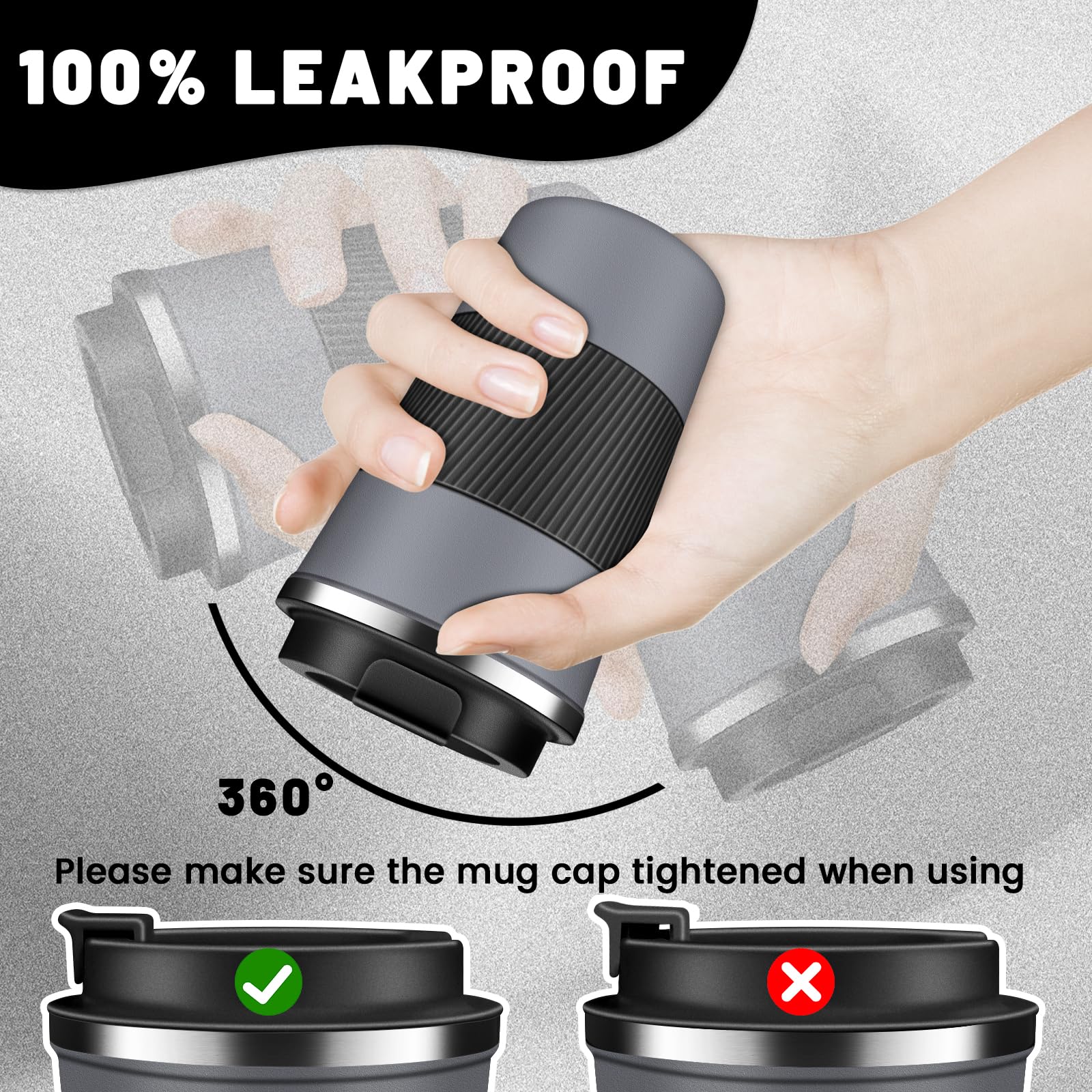 DUBUXW Insulated Coffee Tumblers with Flip Lid 12oz / 17oz, Stainless Steel Coffee Mug Leak Proof, Vacuum Insulated Coffee Mug Reusable Cup, Keeps Cold and Hot for Coffee Tea
