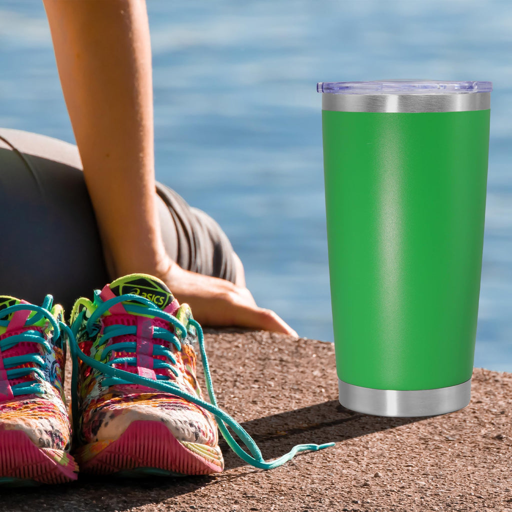 20oz Tumbler Insulated Coffee Tumblers with Lid Stainless Steel Green 4P