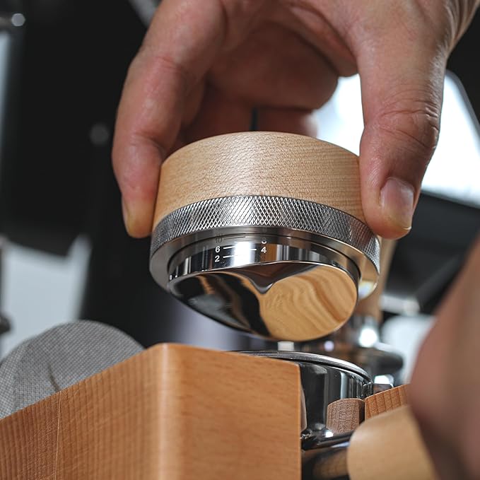 Espresso Accessories Kit 58mm for E61 Group Head Bottomless Portafilter, Calibrated Tamper, Dosing Funnel with Puck Filter, and Espresso Distributor