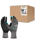 DULFINE MicroFoam Nitrile Coated 36 Pairs Work Gloves for Men Grey M