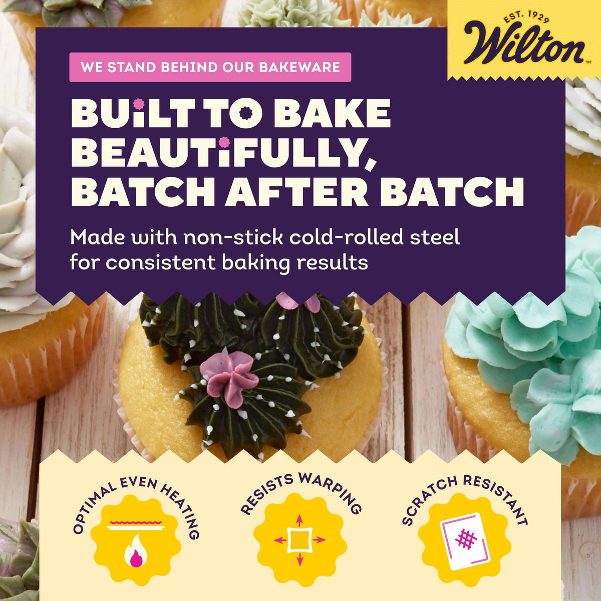 Wilton Gold Non-Stick Muffin Pan, Made Without PFAS, 12-Cup