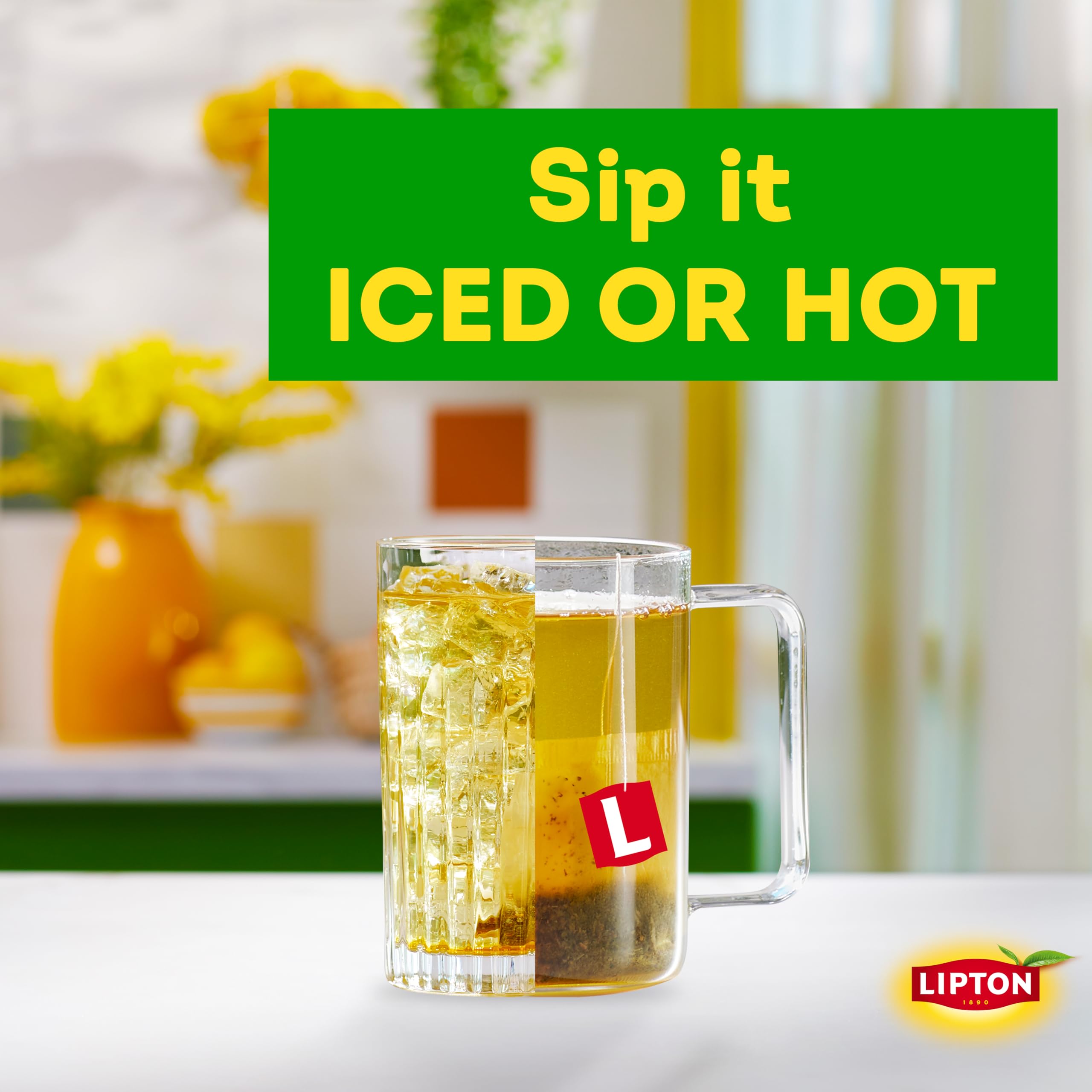 Lipton Peach Green Tea Bags, 20 Total Tea Bags