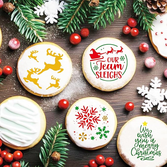 36 Pcs Small Christmas Stencils for Painting on Wood 3 Inch Reusable Christmas Ornament Stencil for Crafts Wood Card Paper Fabric (36 Christmas)