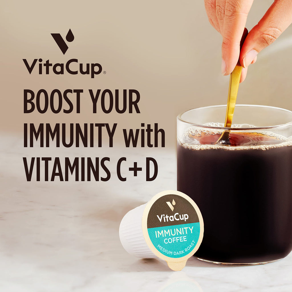 VitaCup Immunity Medium Roast Coffee Pods, 32ct