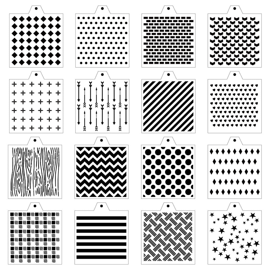 16 Pcs 5.5x5.5in Cookie Stencil DIY Royal Icing Baking Stencils for Royal Icing Cookies, Airbrush Cookies; Sugar Cookie Stencils,Craft Painting, Stencil Genie Stencils (Essential)