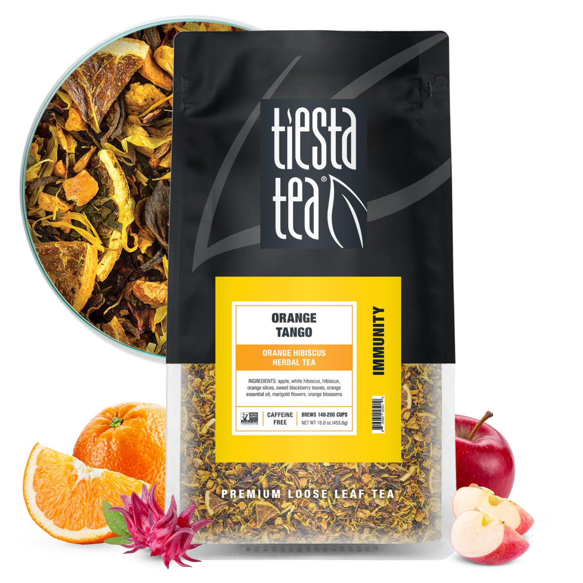 Tiesta Tea Strawberry Kiwi Herbal Tea Loose Leaf Fruit Tea Blend 16oz