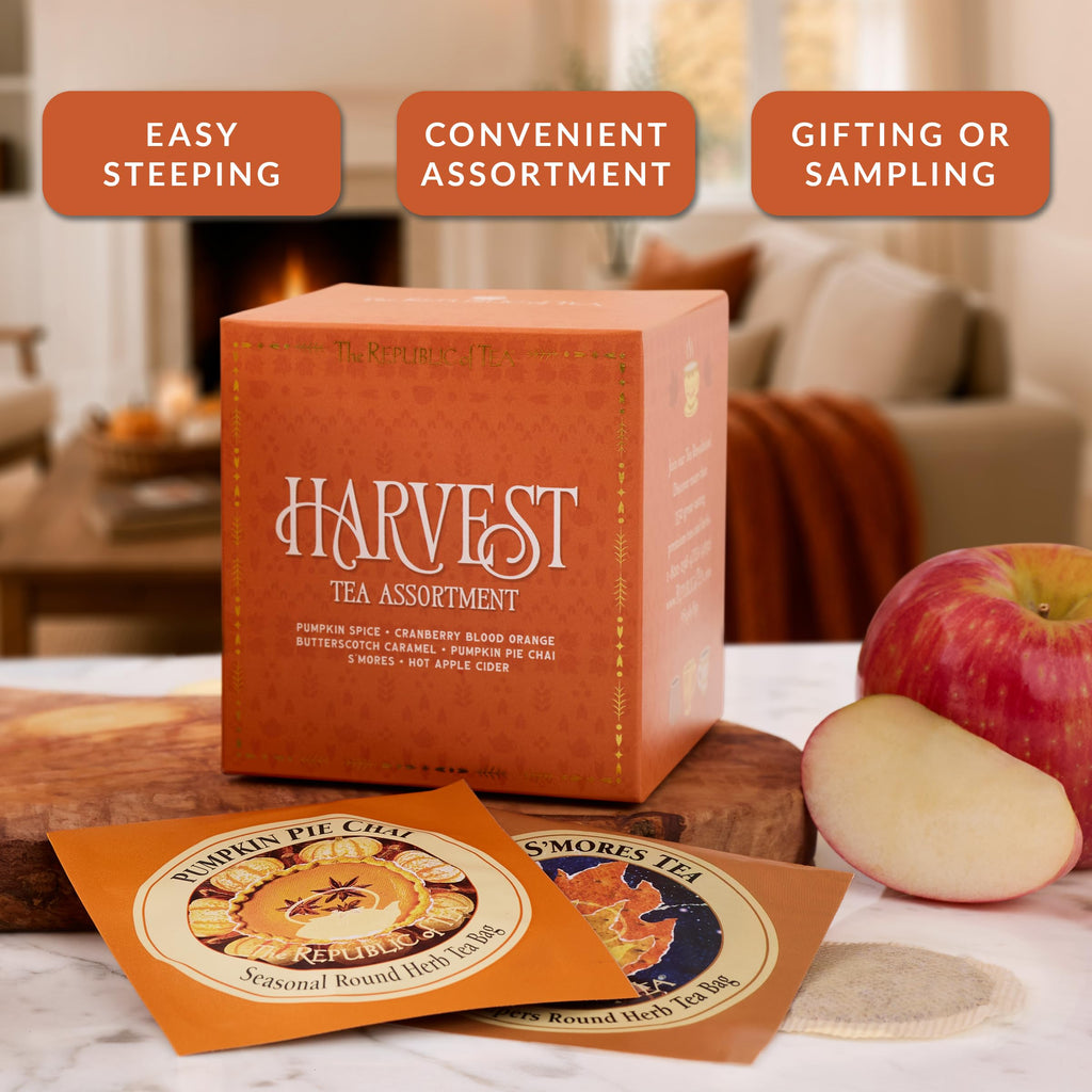 The Republic of Tea Harvest Tea Sampler Assortment, 24 Count