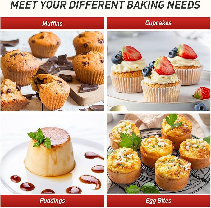 2 Packs 6 Cups Silicone Muffin Pan for Baking with Metal Reinforced Frame Jumbo Size Cupcake Pan Tray Egg Bites Silicone Circle Cookie Molds Muffin Tin Tart Pans Large Big Sheet Set for Breakfast