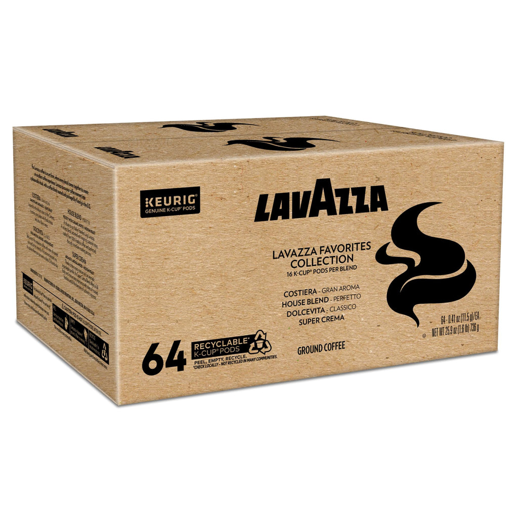 Lavazza Favorites Collection Variety Pack, K-Cup Pods, Light and Medium Roast Coffee, 64 Count