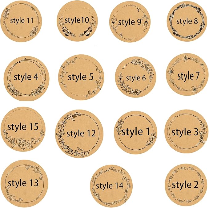 Custom Stickers Kraft Paper Labels Personalized Withe Text, Business Logo Customized Food Jars Labels Bakery Label Sticker Package Favor Canning Circle 100pcs (Style 4)