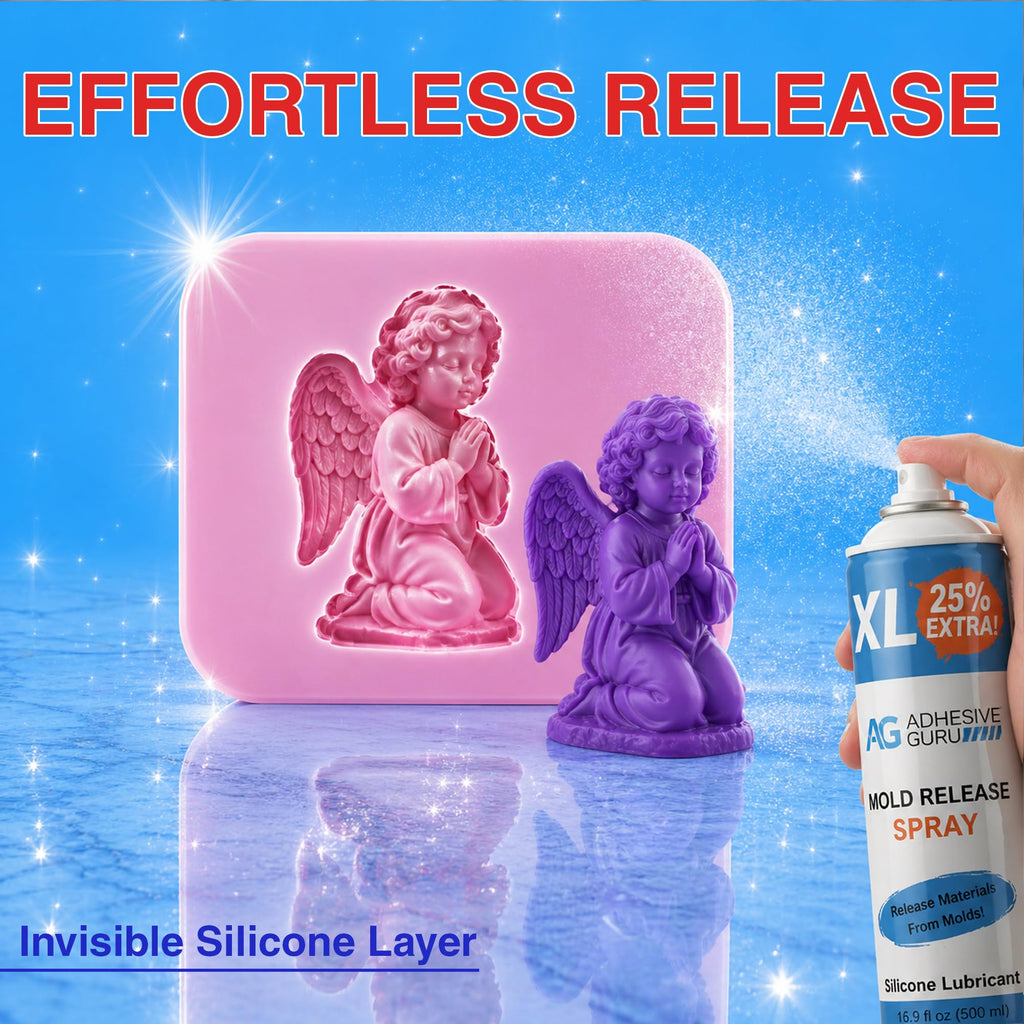 Silicone Mold Release Spray (4x16.9 fl oz / 500ml) Release Agent for Epoxy Resin, Candle & All Molds | Smooth, Non-Stick Lubricant for Easy Removal | 4 Pack, Molds are not Included