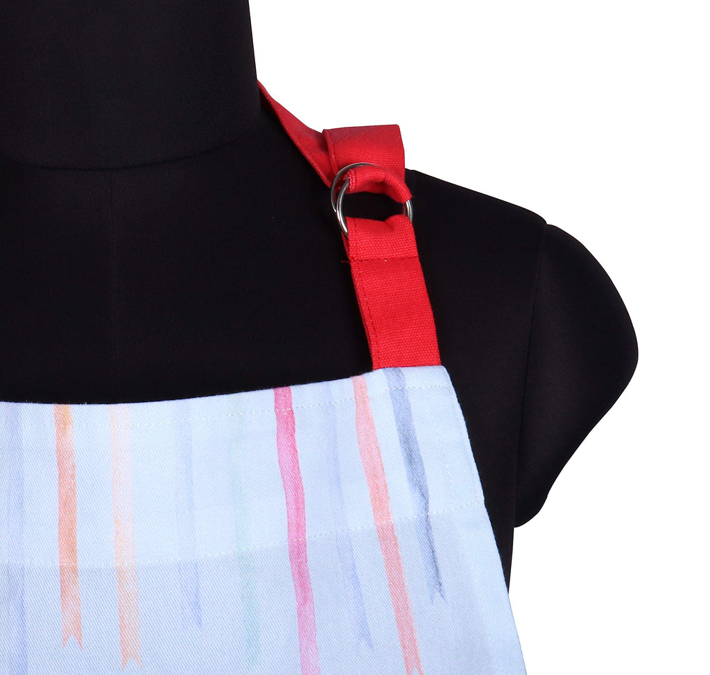 AMOUR INFINI Aprons for Women Cotton Washable Breakfast Apron 27.5 x 33 Inches Adjustable Strap & Waist Ties for Baking Cooking Gardening Spring Apron