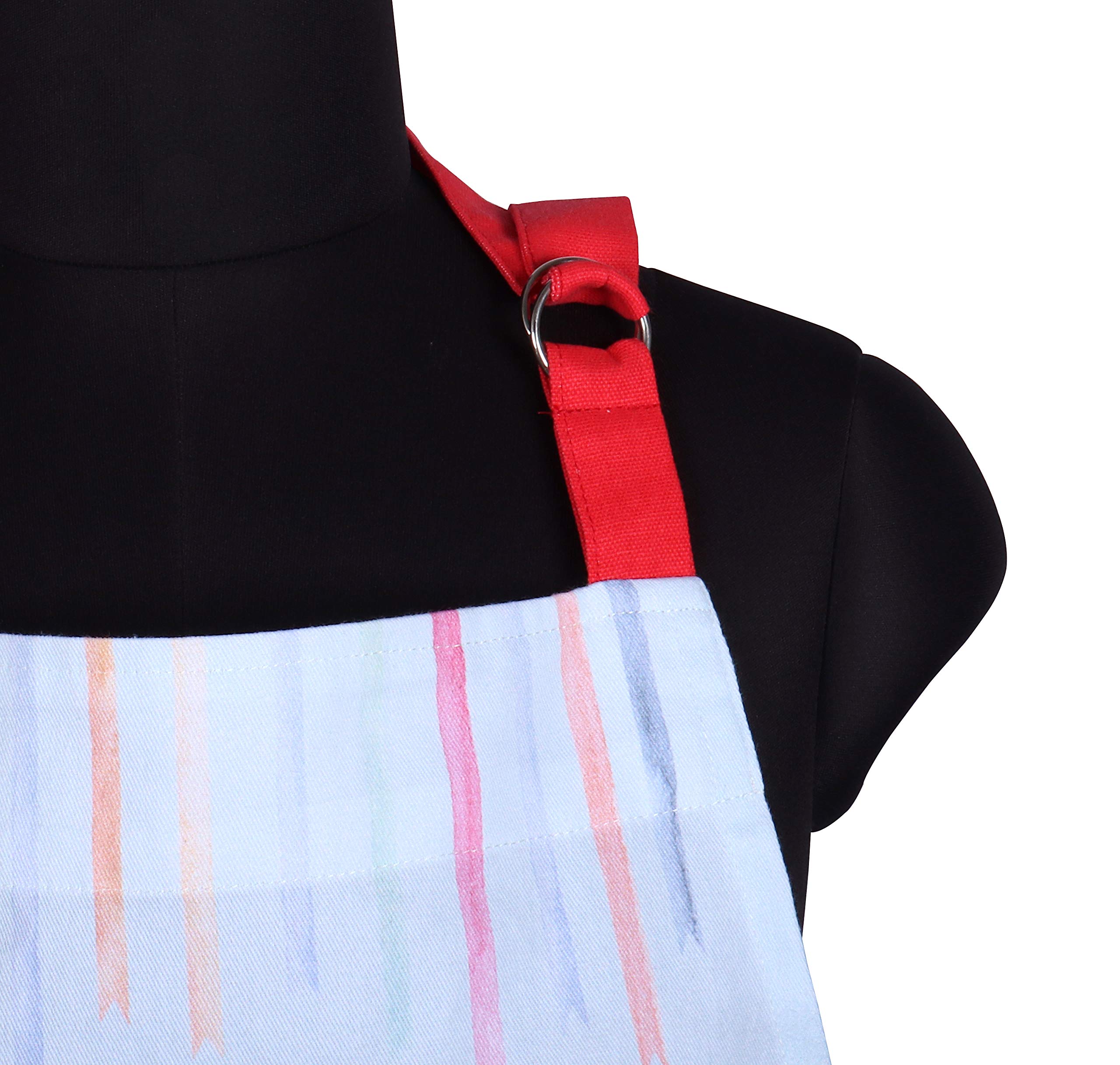 AMOUR INFINI Aprons for Women Cotton Washable Breakfast Apron 27.5 x 33 Inches Adjustable Strap & Waist Ties for Baking Cooking Gardening Spring Apron