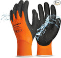 Schwer 2 Pairs Waterproof Work Gloves for Men and Women CR3306, Gardening Gloves with Double Latex Coated, Non-slip Working Gloves for Garden, Outdoor Construction, Car and Fish Cleaning, L