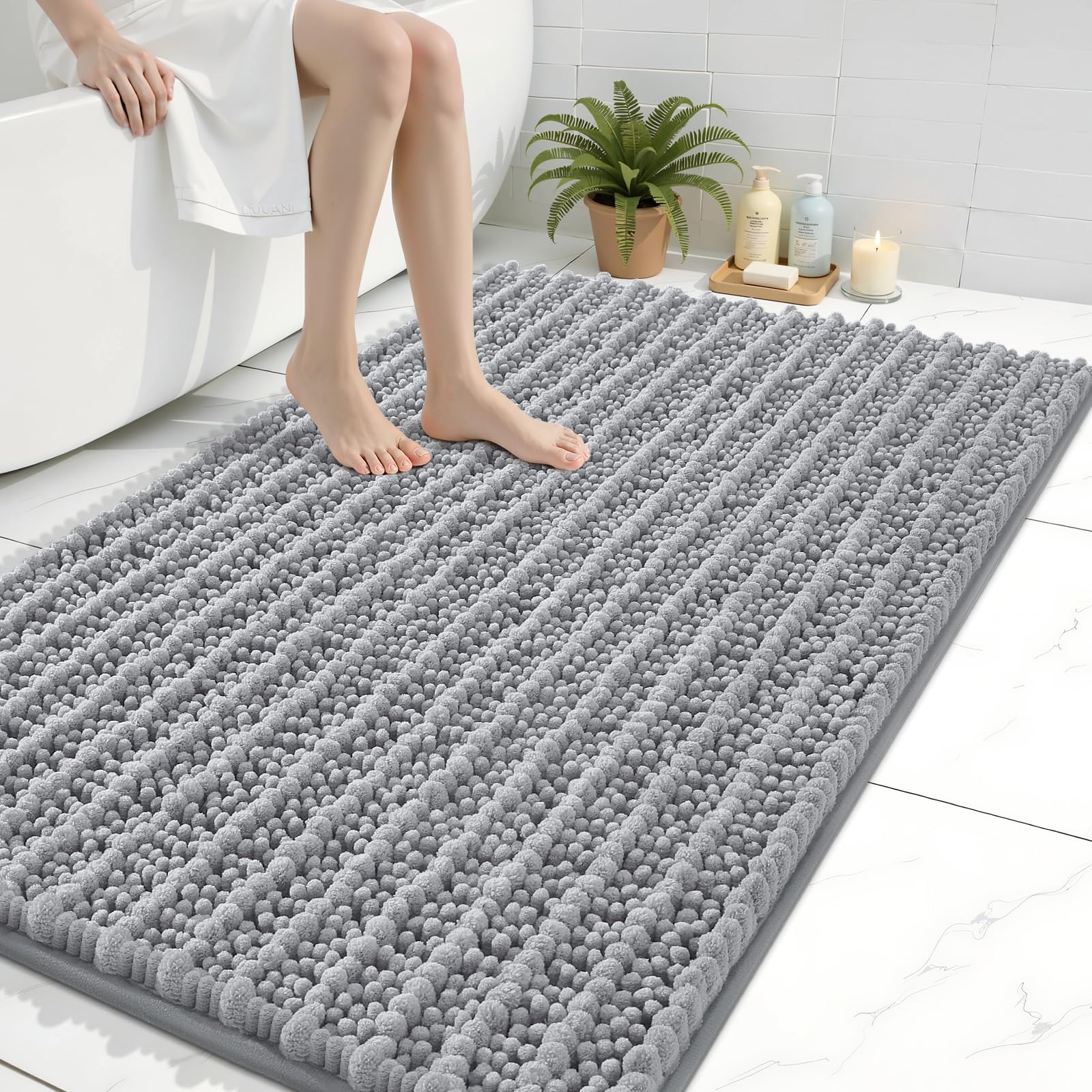 Arotive Bathroom Rugs Mat 40x32, Soft Absorbent Chenille Shaggy Bath Mat
