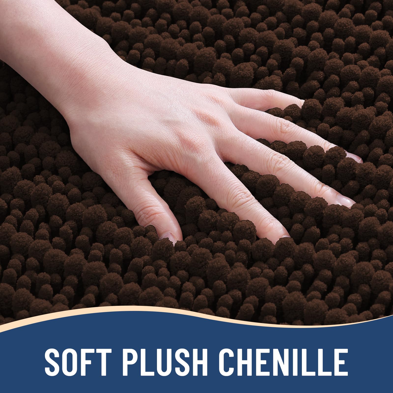 Arotive Bathroom Rugs Mat 54x24, Soft Absorbent Chenille Shaggy Bath Mat