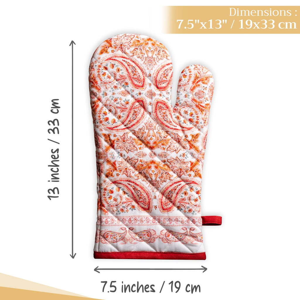 Maison d'Hermine Oven Gloves 100% Cotton Oven Mitt (7" x 13", Pack of 1)