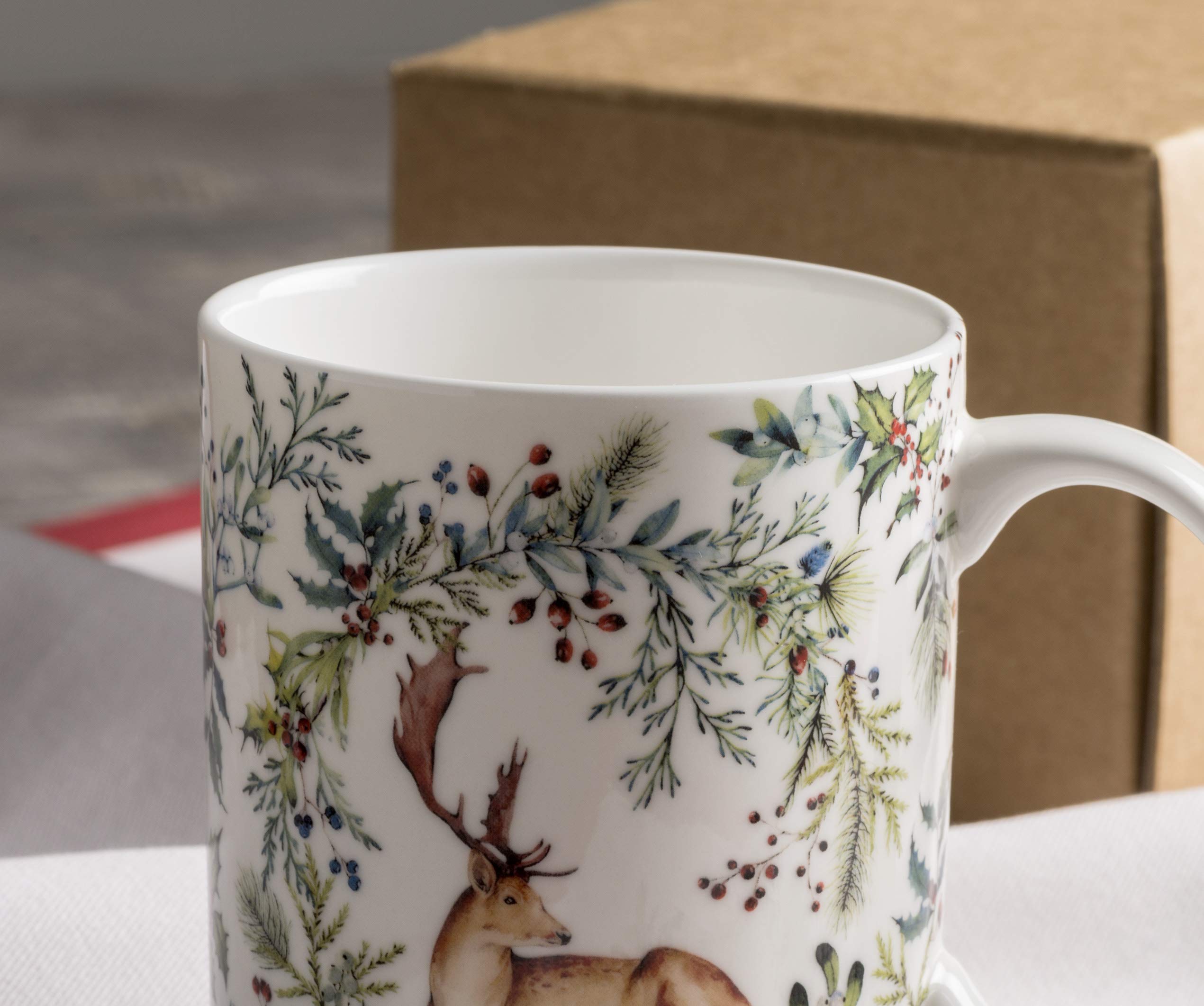 Maison d' Hermine Coffee Mug with Handles Tea Cups (12 Ounce, Pack of 1)