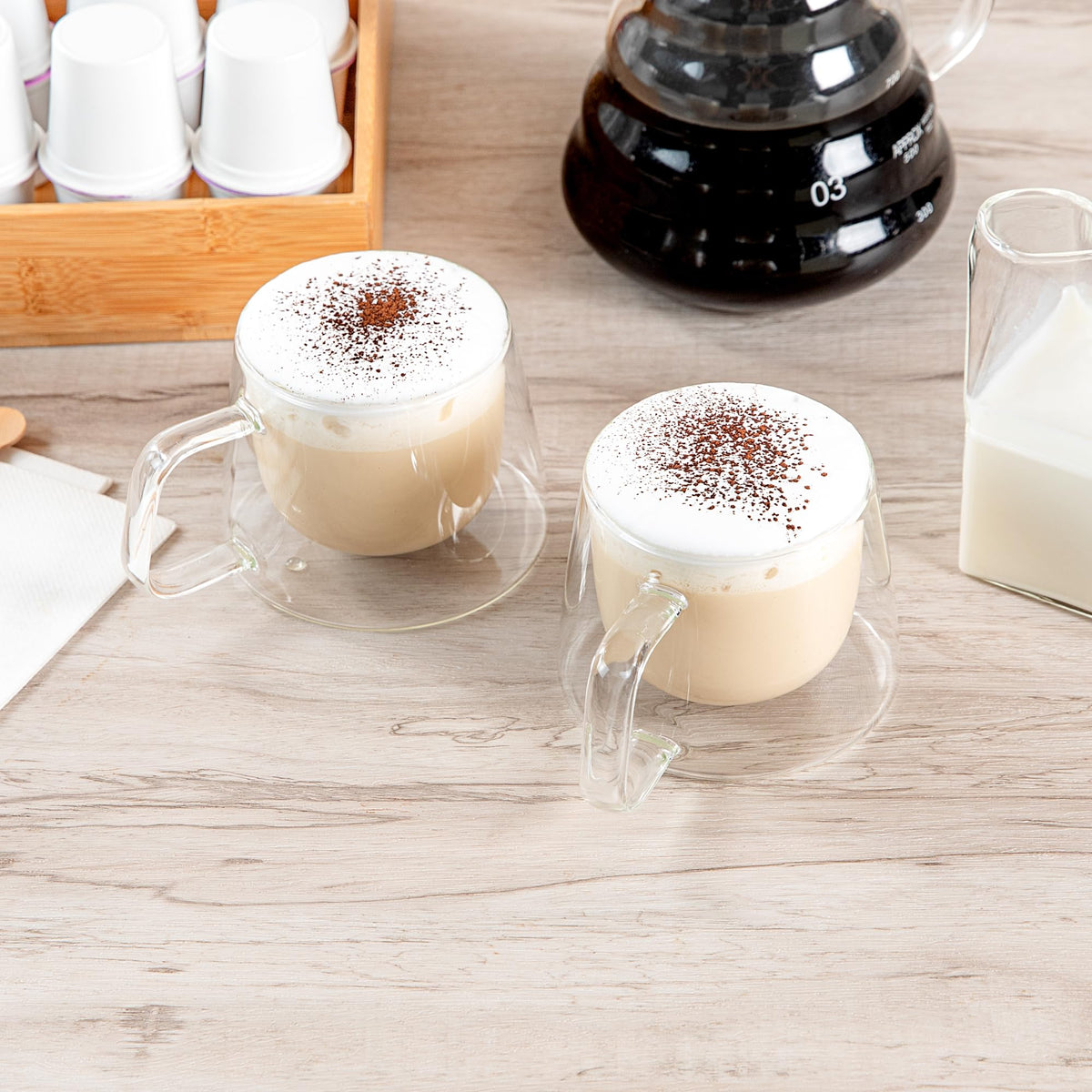 Restaurantware 7 oz Professional Glass Coffee Mug, 2 Pack