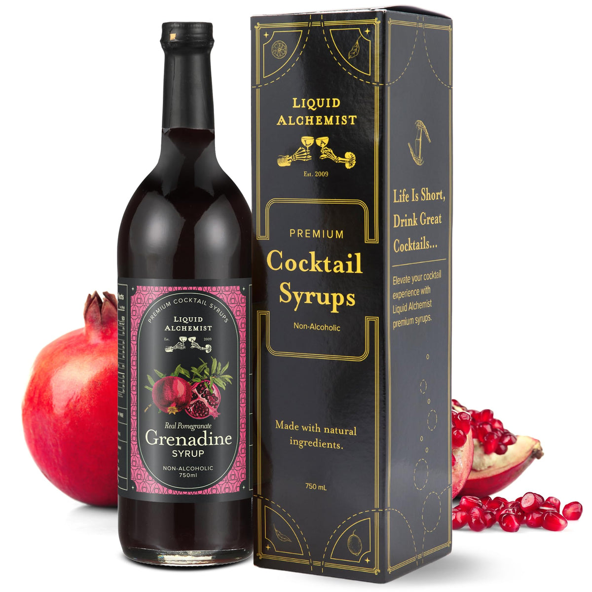 Liquid Alchemist Peach Syrup for Cocktails | Real Ingredients Make our Peach Syrup for Drinks a Perfect Bellini Mix | Small Batch, Non-GMO & Vegan | 25.4 oz Drink Mixer, Pack of 1