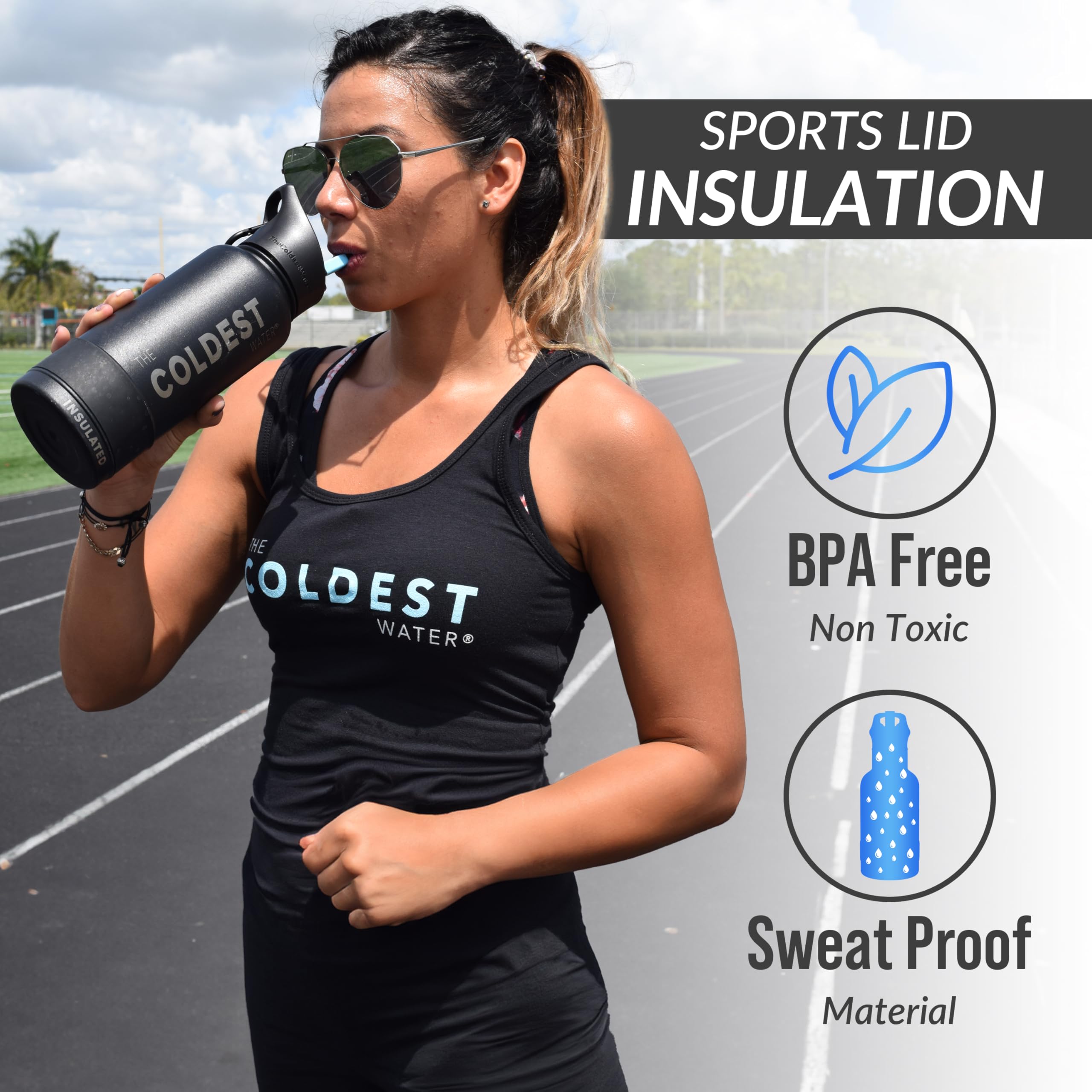 Coldest Insulated Water Bottle with Straw Lid - Stainless Steel Metal Insulated Bottle for Men & Women (Margarita, 40 oz)