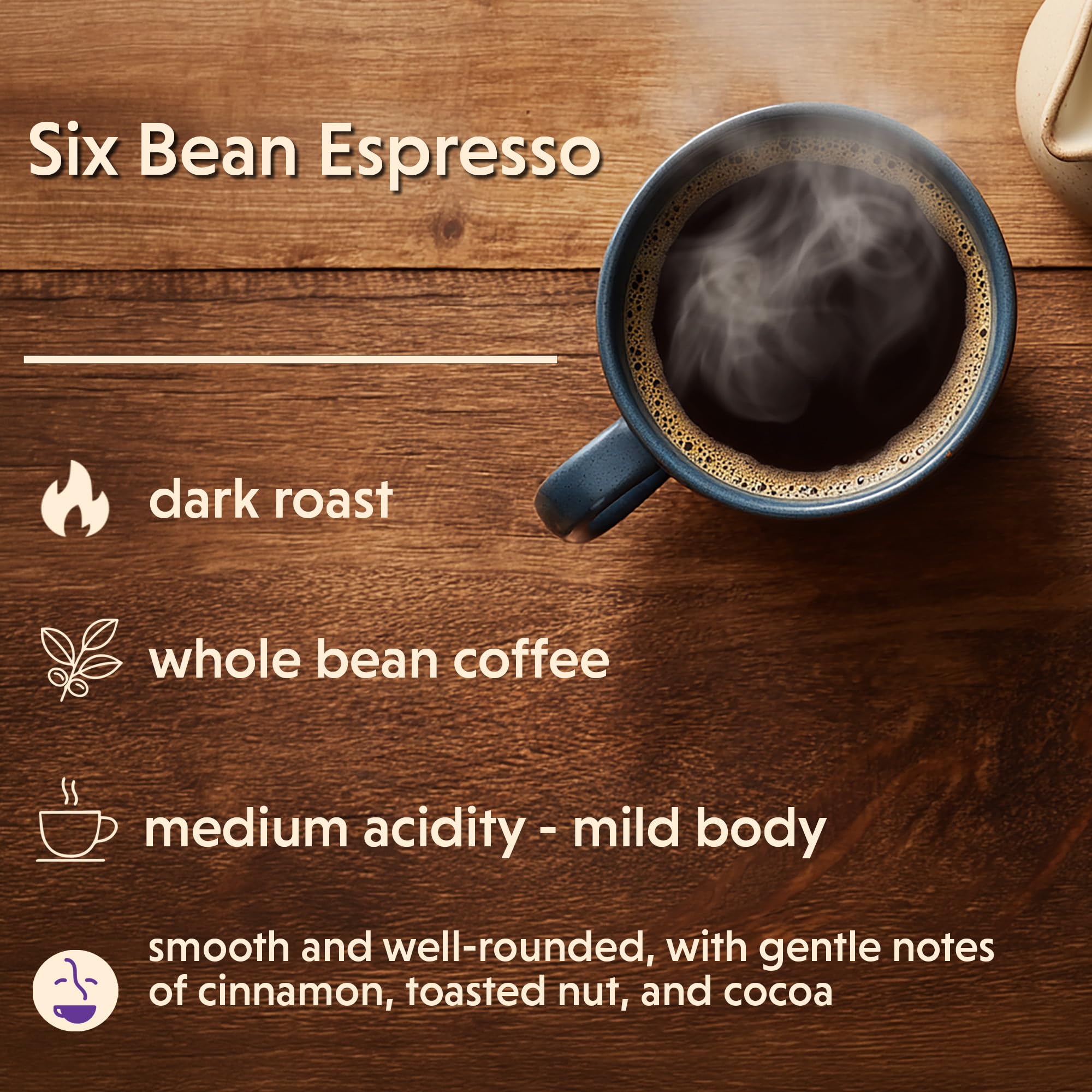 Coffee Bean Direct Six Bean Espresso, Whole Bean, 1lb Bag