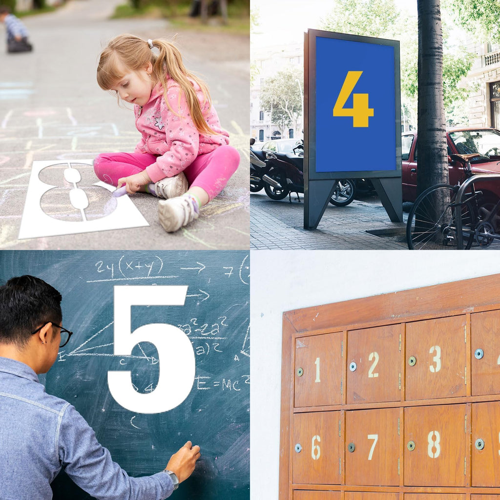 EggSun 18 Inch Number Stencils Set, Large 0-9 Plastic Address Number Stencils Reusable Cake Digital Templates for Painting on Wall,Wood,Parking Lot,Mailbox and DIY Art Projects