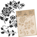 NAKLEO Painting Stencil for Crafts A5 5.9” x 8.3”, Flowers Frame Floral Pattern, Reusable Plastic DIY & Scrapbooking Drawing Template, Decoupage Art Home Decor, Wall Wood Fabric Furniture