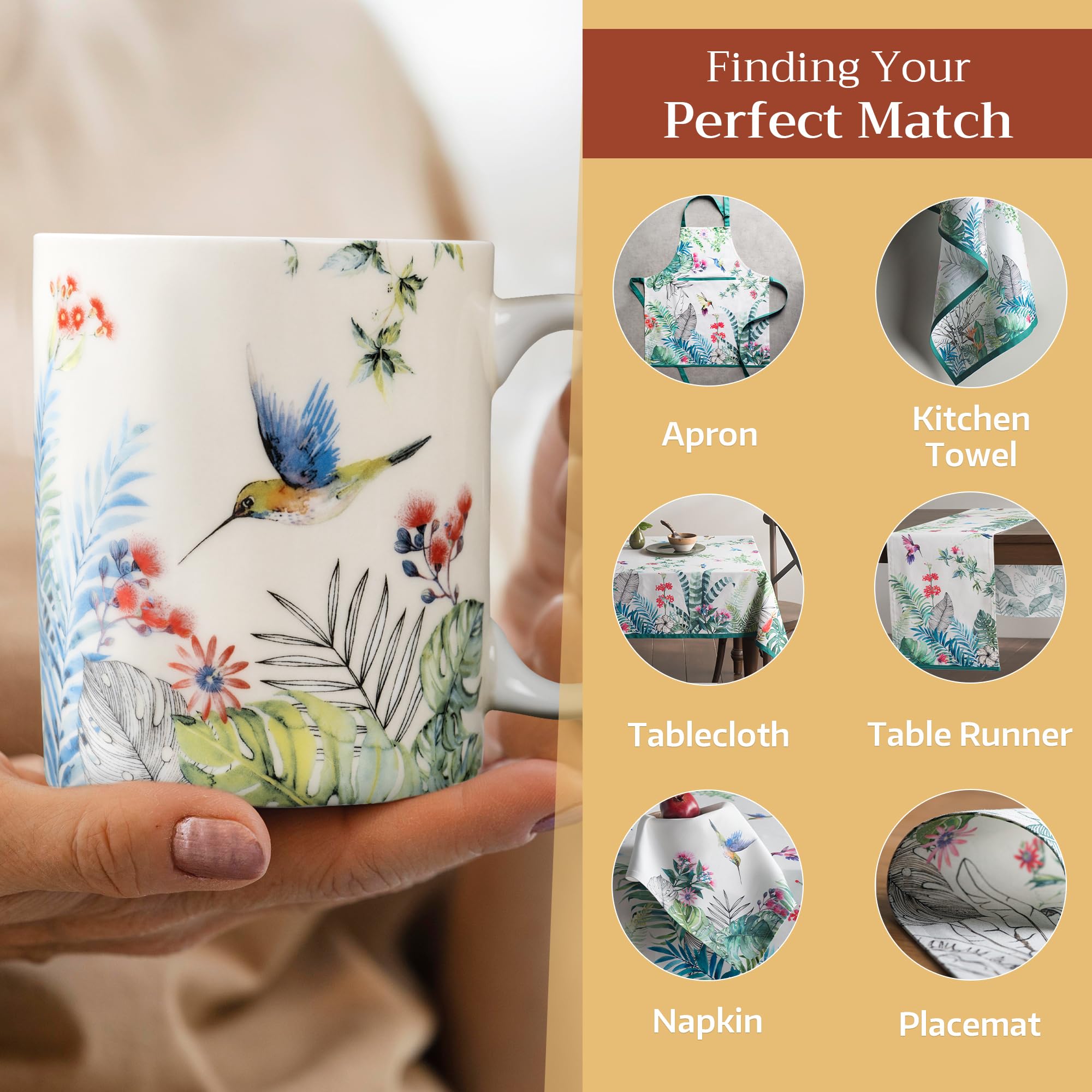 Maison d' Hermine Coffee Mug with Handles Tea Cups (12 Ounce, Pack of 1)