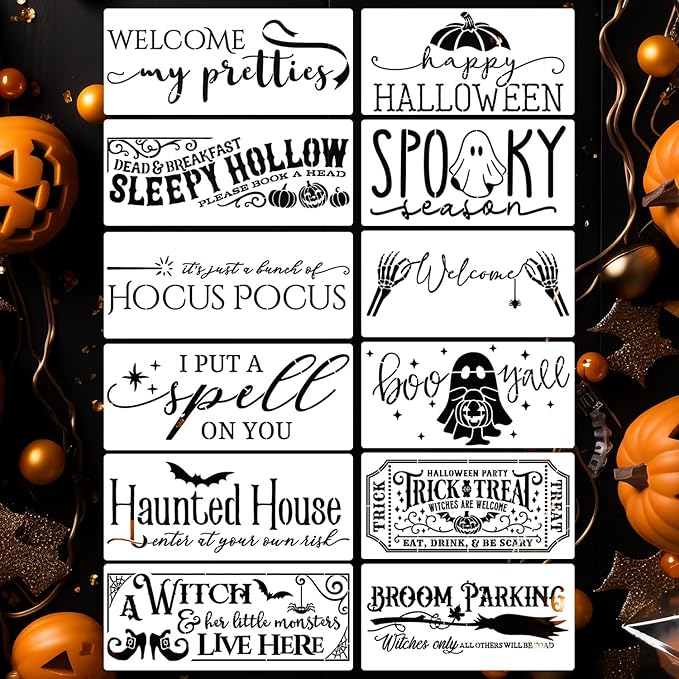 Fall Stencils for Crafts Reusable Fall Stencils for Painting on Wood 6"