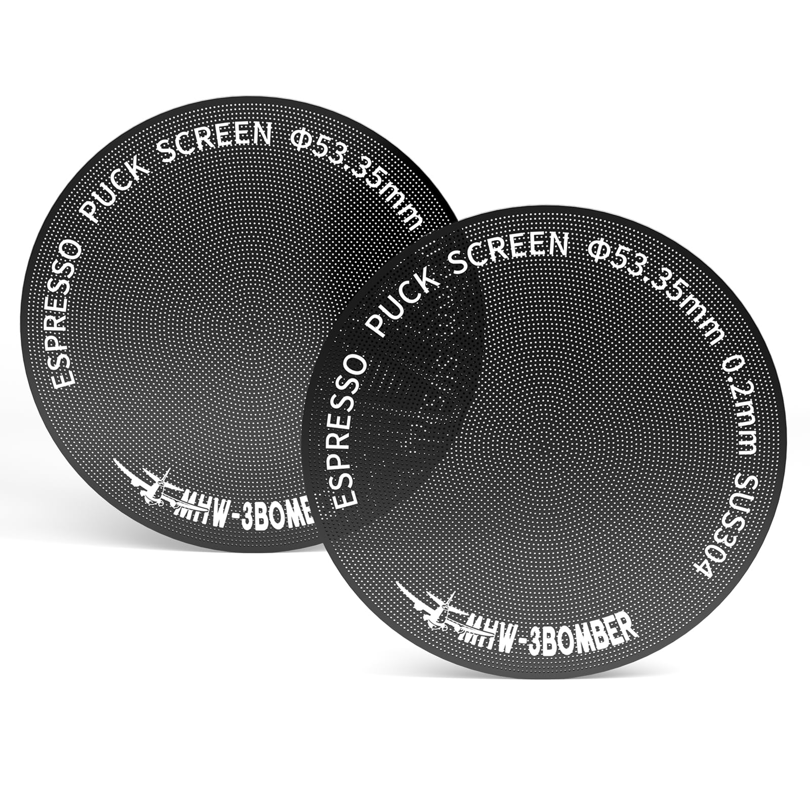MHW-3BOMBER 54mm Espresso Puck Screen - 0.2mm Ultra Thin Espresso Puck - Metal Reusable Coffee Filter for Portafilter Basket 54mm - Puck Screen with Titanium Coating FG7047B-OS