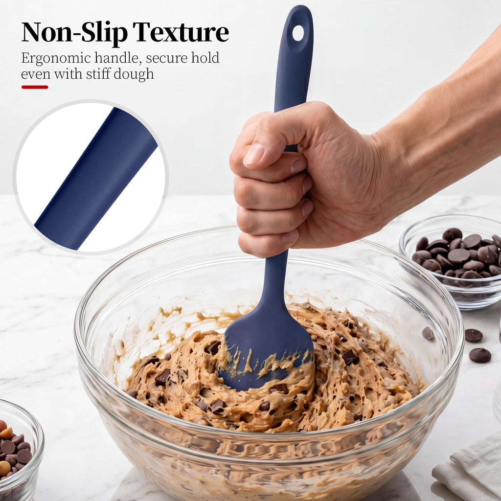 Lilybeam 600ºF Heat Resistant Silicone Spatula Spoonula Set of 2, Blue