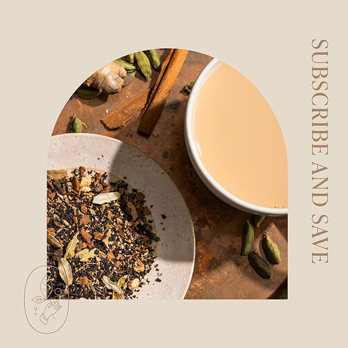 Rishi Tea Masala Chai Black Loose Leaf Tea Blend - Organic, Assam with Whole Spices, Energizing & Caffeinated - 16 Ounces, 37+ Servings