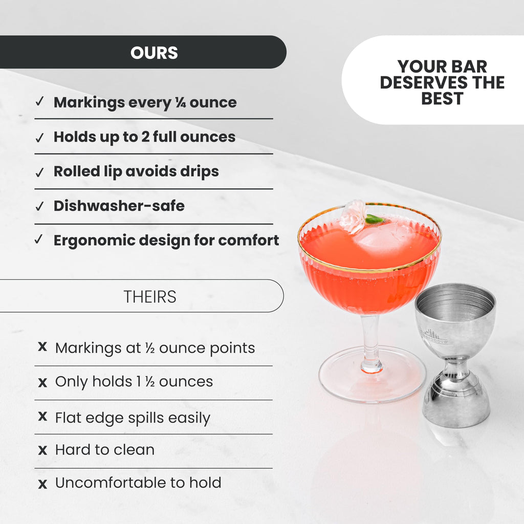 A Bar Above Bell Jigger, 10 Measurements, Stainless Steel, Black, 1 Pack