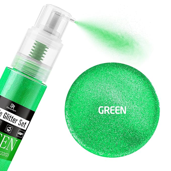 Edible Glitter Spray - 3/4oz Luster Dust Edible Food Grade Glitter Shimmer Dust Powder for Cocktails, Drinks, Cake Decorating - Metallic Food Coloring Powder for Wine, Candy, Cookie, Icing (Green)