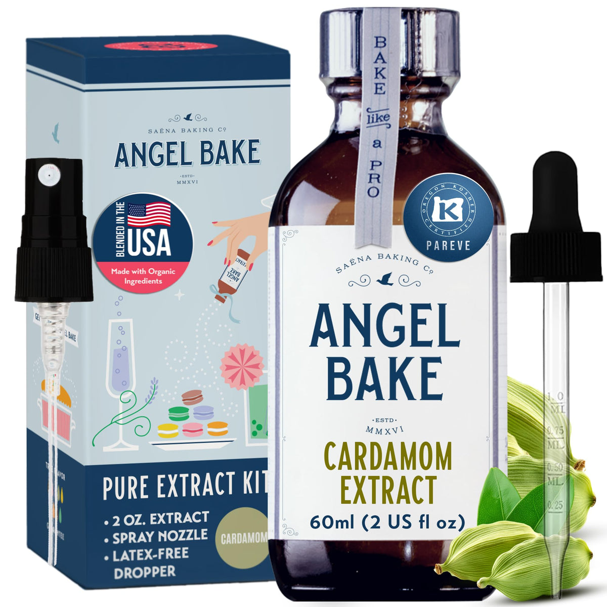 Angel Bake Pure Bulgarian Rose Extract for Baking, Lattes, Tea, 2 oz