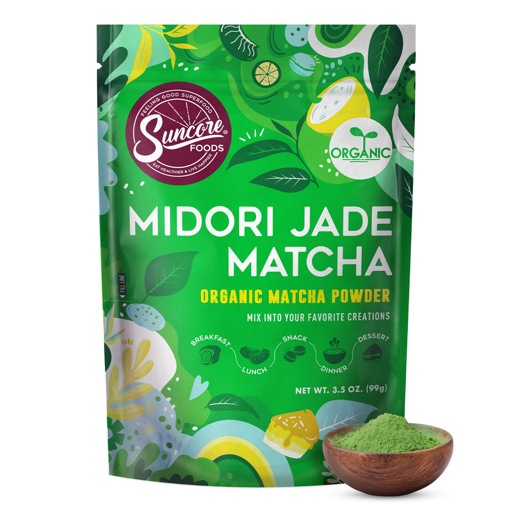 Suncore Foods Organic Midori Jade Matcha Powder 3.5oz | Gluten Free | Vegan