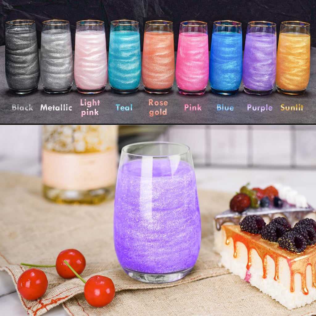 NiHome Edible Glitter Luster Dust for Drinks, Dessert, Vegan, Purple