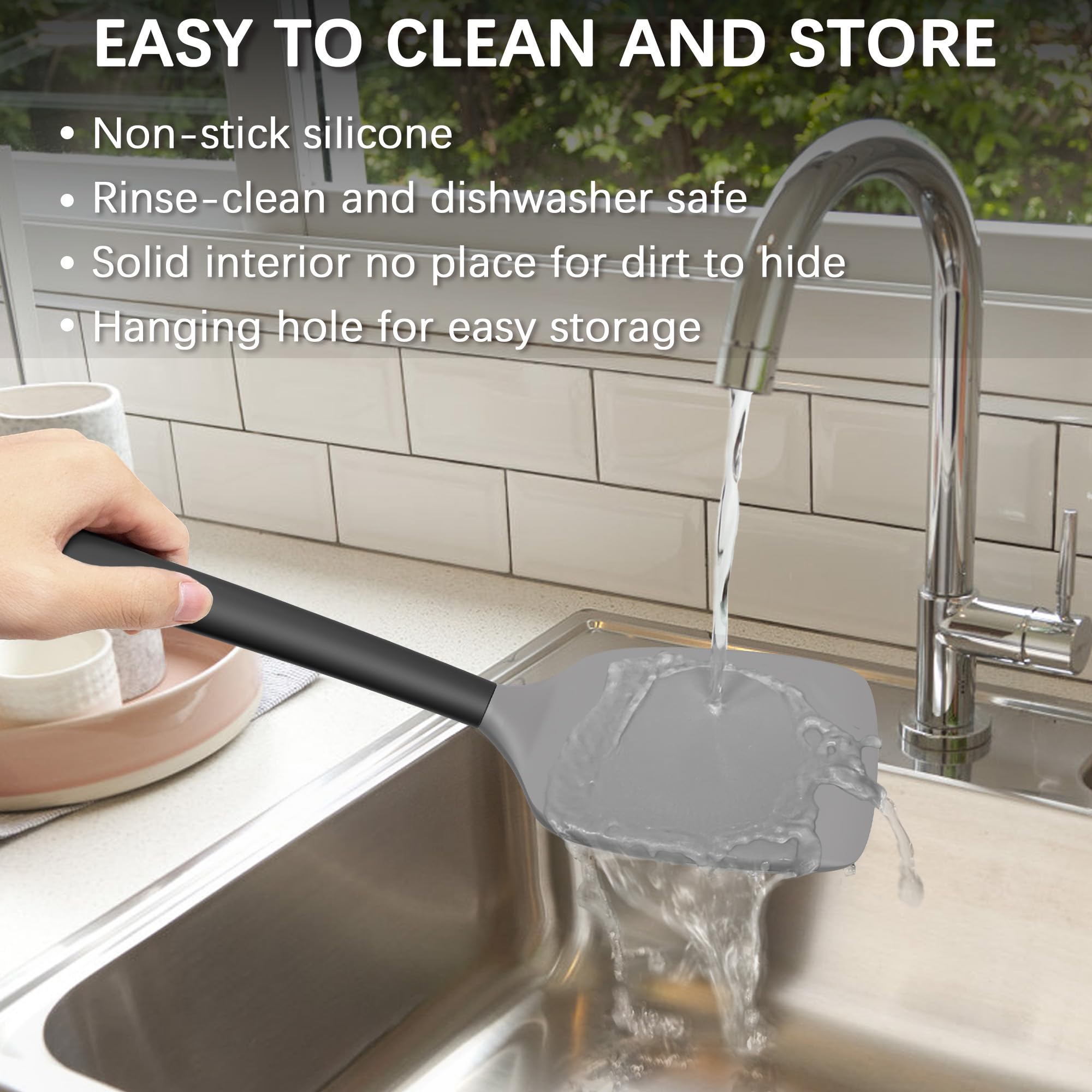 Coukre 2 Pack Silicone Spatula Set,High Heat Resistant, BPA-Free