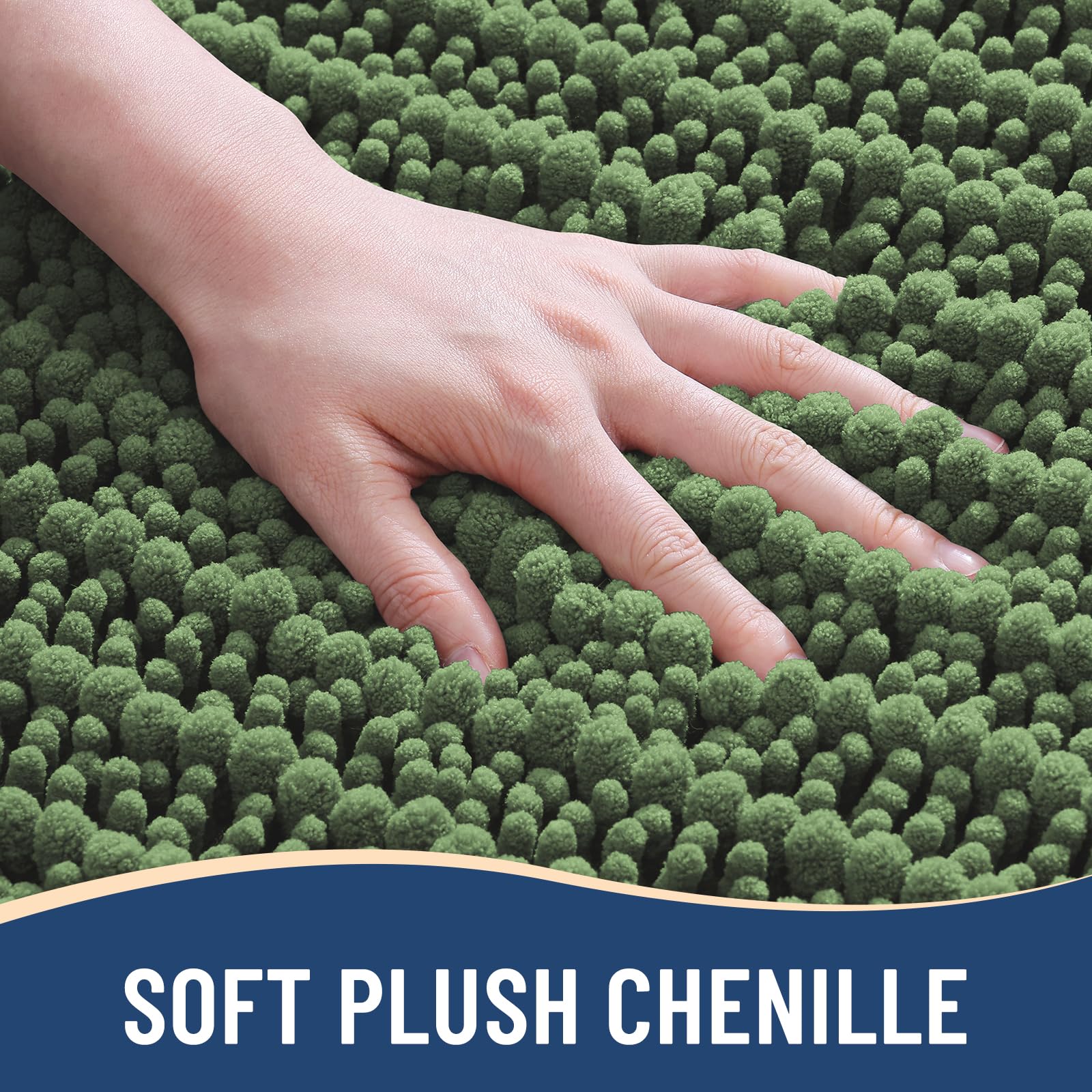 Arotive Bathroom Rugs Mat 30x17, Soft Absorbent Chenille Shaggy Bath Mat