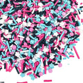 Manvscakes, pink sprinkles, valentines, cake sprinkles, gluten free, cookies, chocolate, fondant, princess topping, ice cream, edible, dessert decoration (Black Pink Blue)
