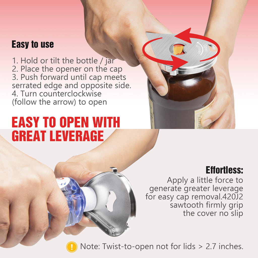 Uinxan Multifunction Bottle Opener-Ideal for Weak Hands & Seniors Arthritis